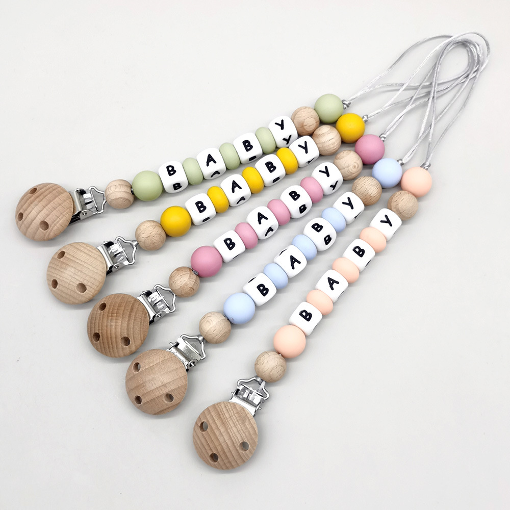 Baby Pacifier Clip - Benutzerdefinierte Name Schnuller Clips Kette Silikon