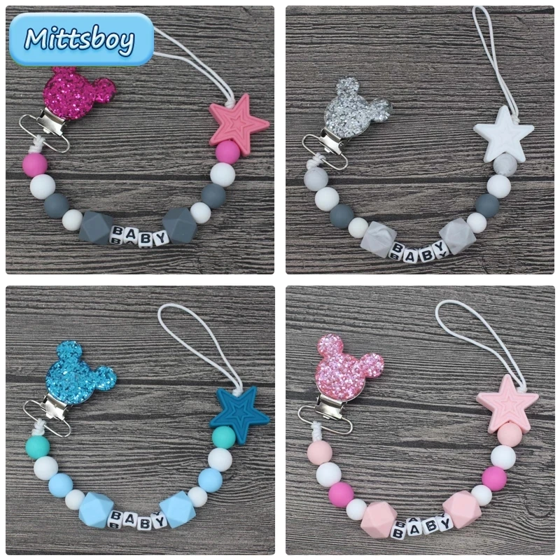 Baby Pacifier Clip - NEUE personalisierte Name Baby Beißring Armband