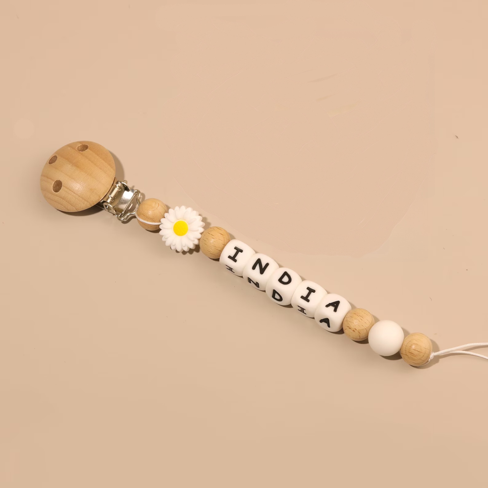 Baby Pacifier Clip - Baby Schnuller Clips Personalisierte Name Blume