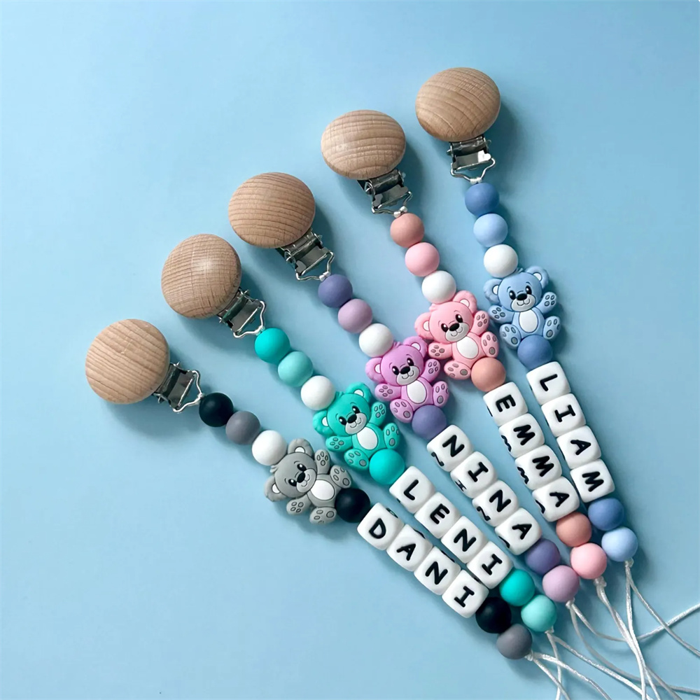 Personalisierte Silikonperlen- – Baby Pacifier Clip Bewertung und Preis